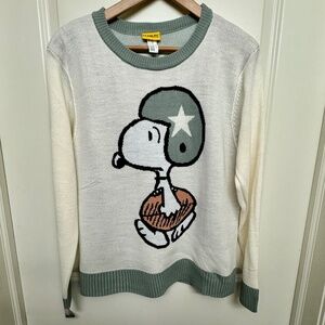 NEW Peanuts Snoopy Sweater (M) Crew Neck Knit Varsity Sports Club